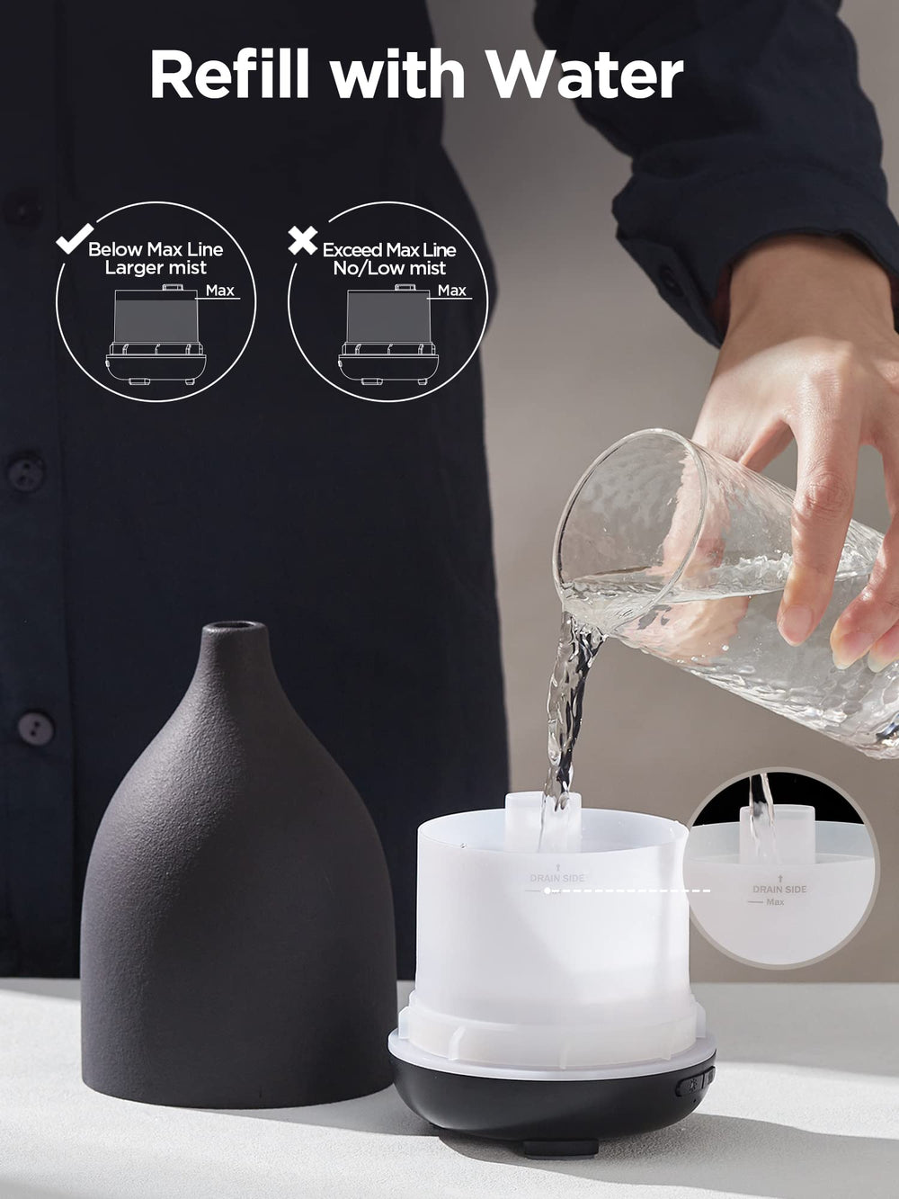 InnoGear diffuser creates soft ambient light and aroma.