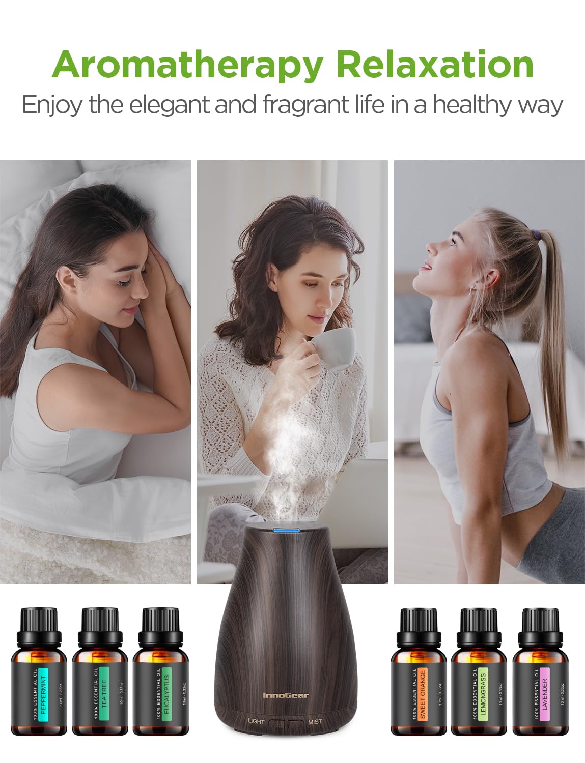 InnoGear compact 100 ml diffuser fits small rooms