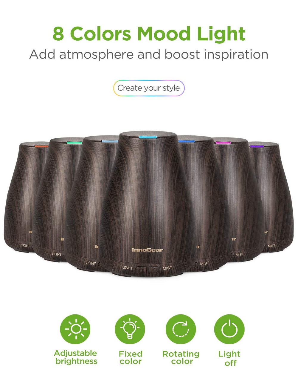 InnoGear diffuser six oil set enhances room aromatherapy options