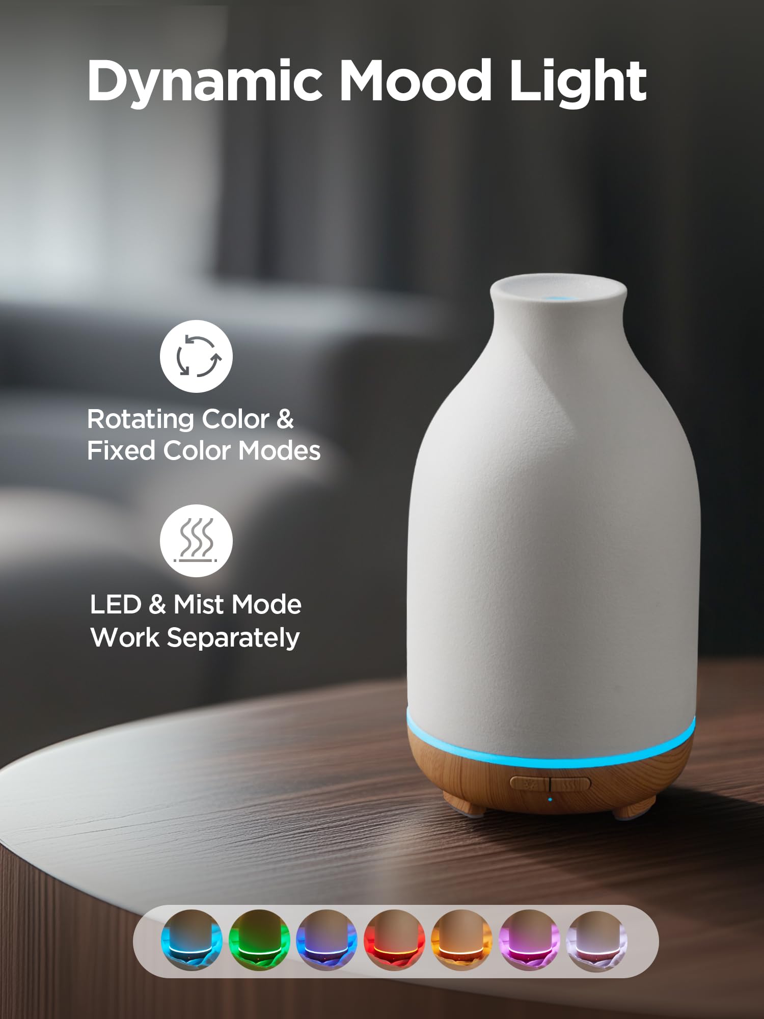 InnoGear essential oil diffuser precision chimney design protects furniture from moisture