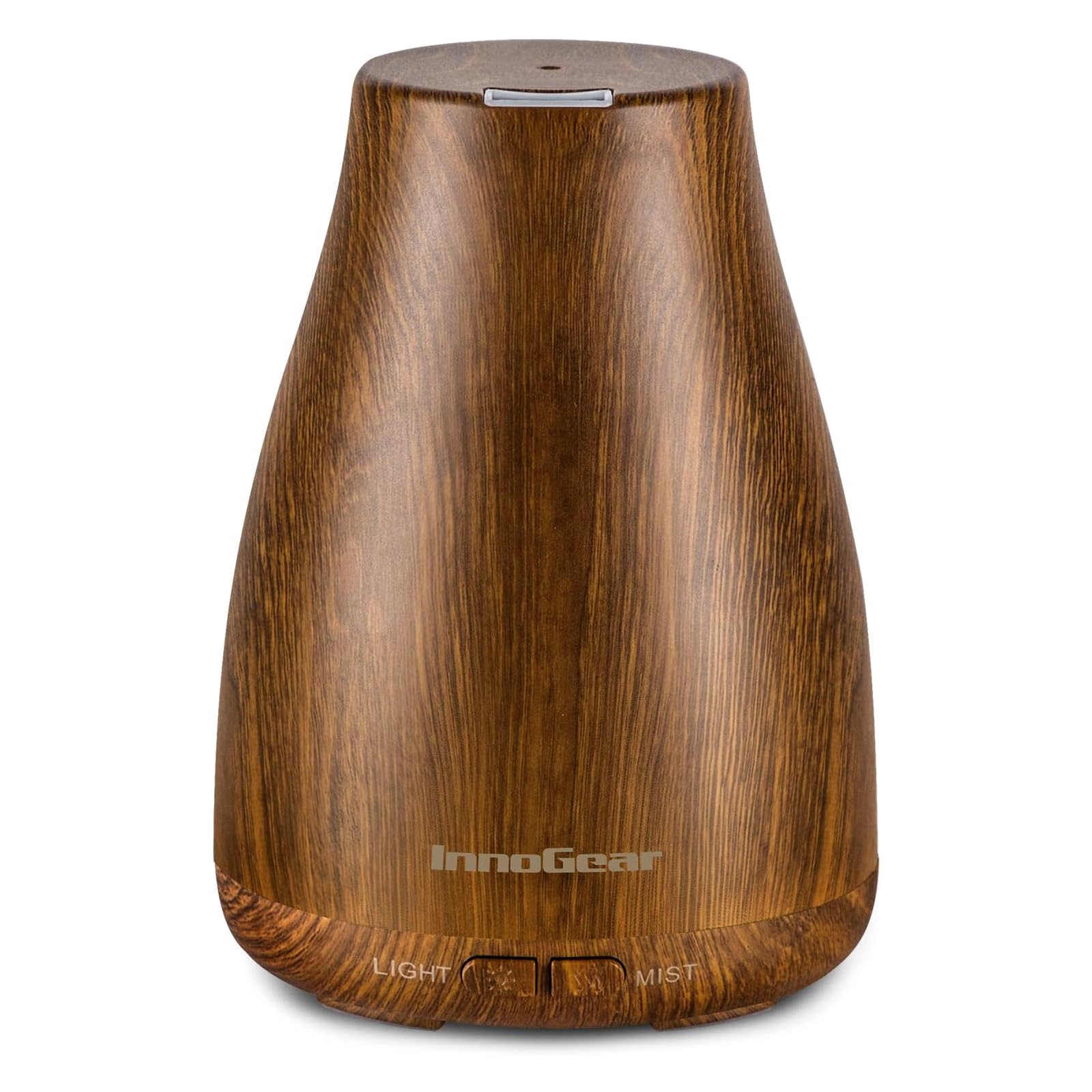 InnoGear essential oil diffuser with bronze finish for a stylish, relaxing bedroom ambiance.