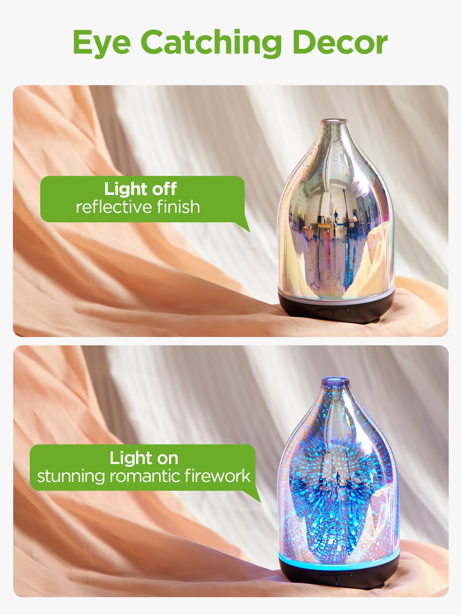 InnoGear essential oil diffuser offering continuous and intermittent mist for flexible use.