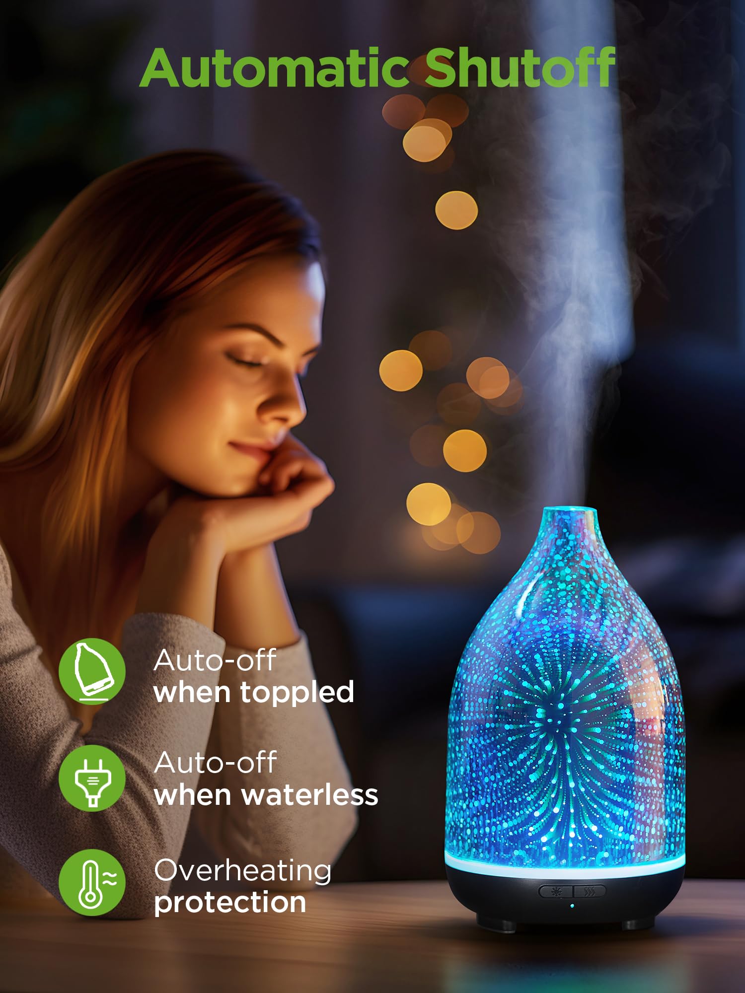 InnoGear essential oil diffuser doubles as a humidifier and night light in cozy rooms.