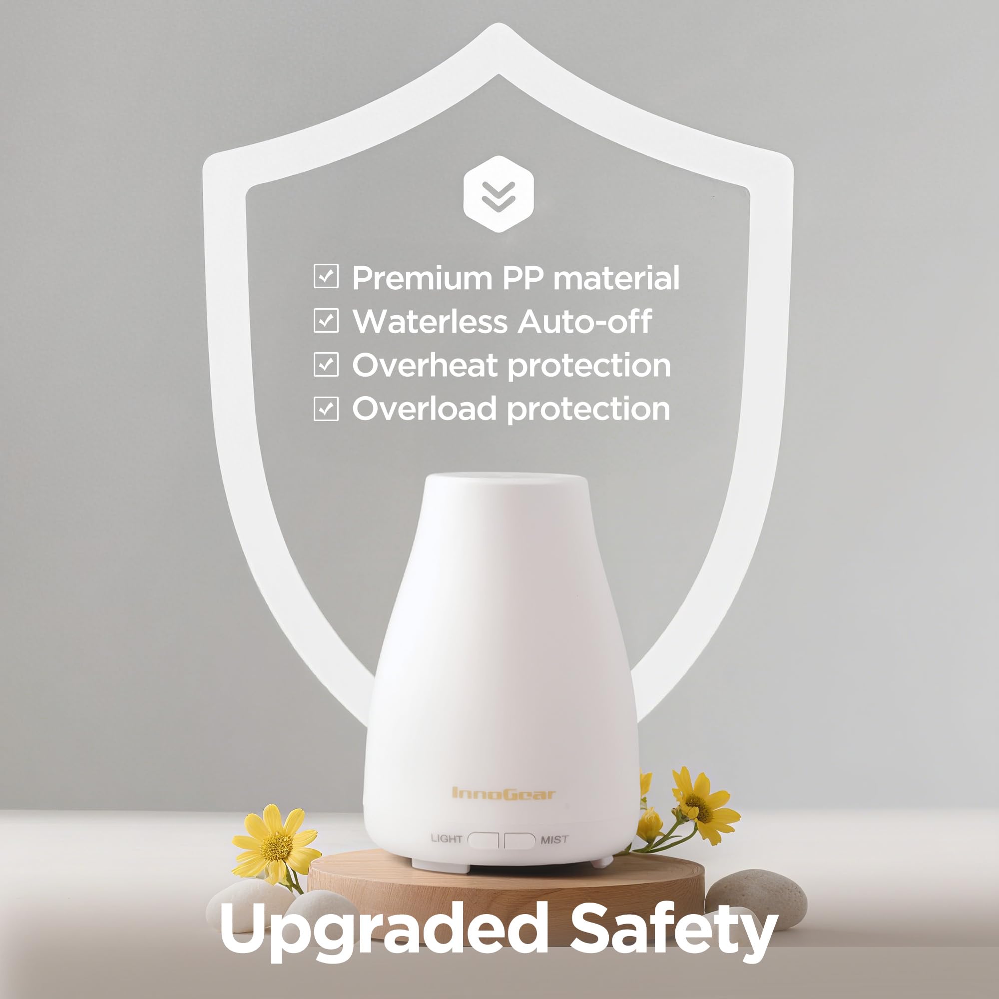 InnoGear ultrasonic diffuser with quiet operation for bedrooms