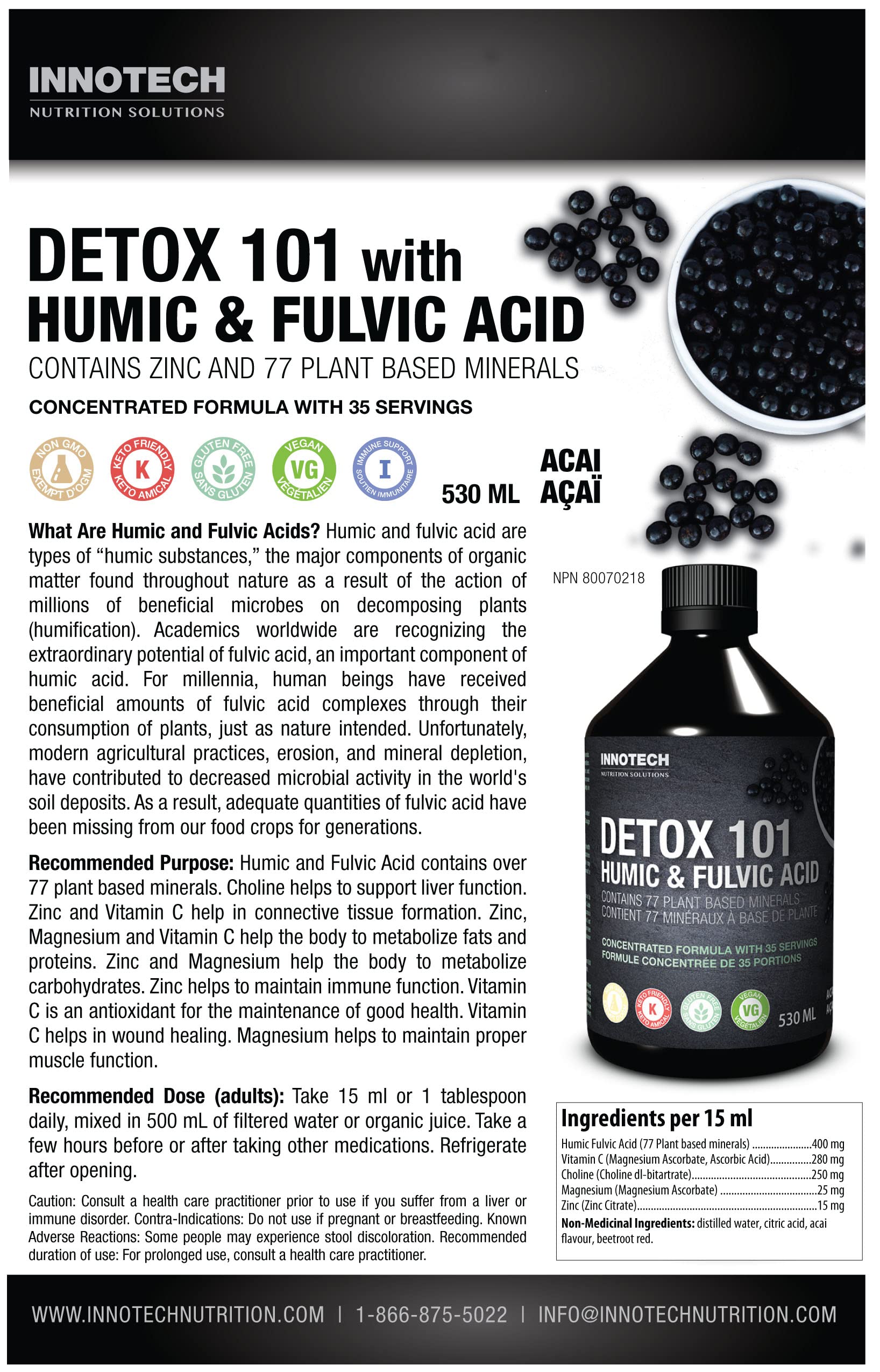 Innotech Detox 101 bottle pour captures smooth serving action