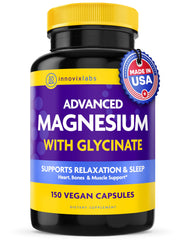 InnovixLabs Advanced Magnesium bottle label highlights high-absorption formula for daily use