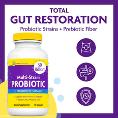 InnovixLabs Multi-Strain Probiotics image shows 31 strains for diverse gut support and digestion