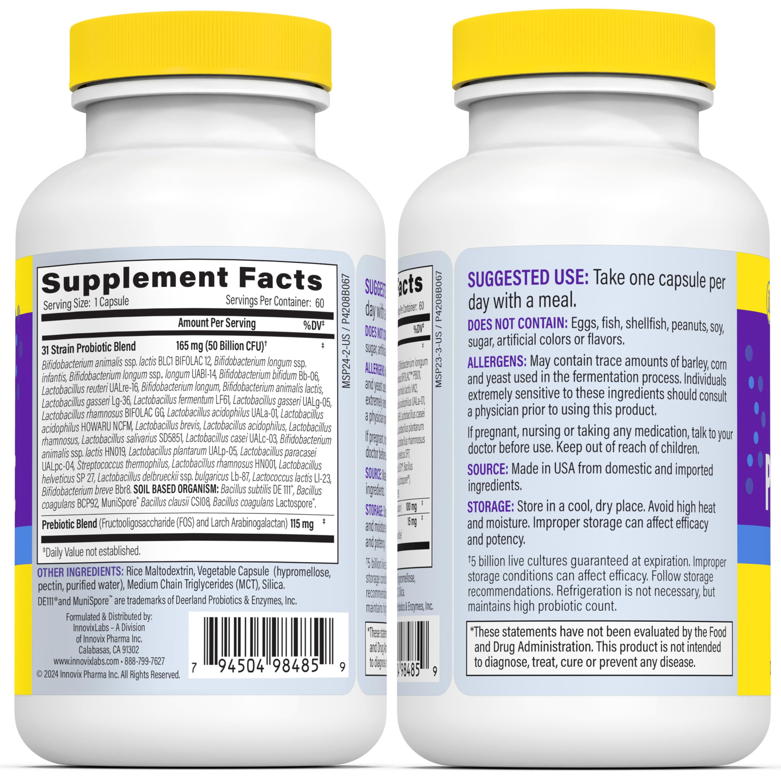 InnovixLabs Multi-Strain Probiotics cgmp facility badge highlights U.S. manufacturing quality