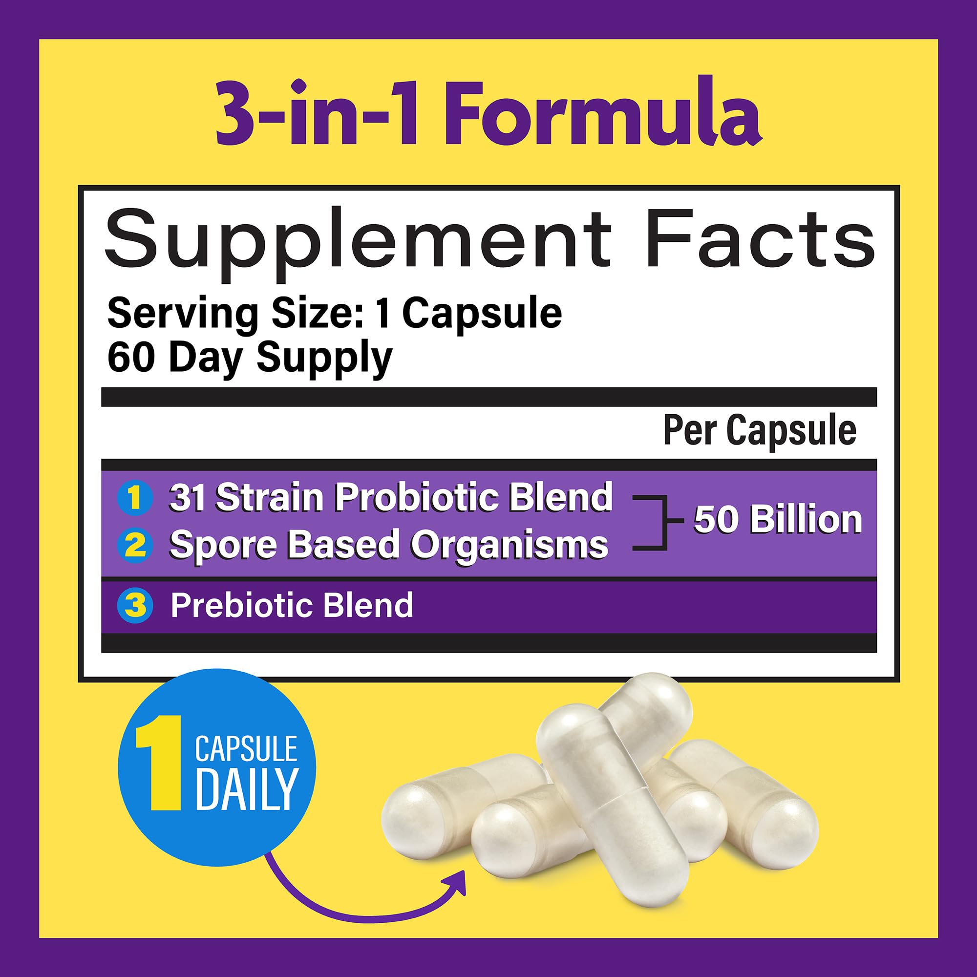 InnovixLabs Multi-Strain Probiotics Lactobacillus acidophilus focus aids digestion and gut health
