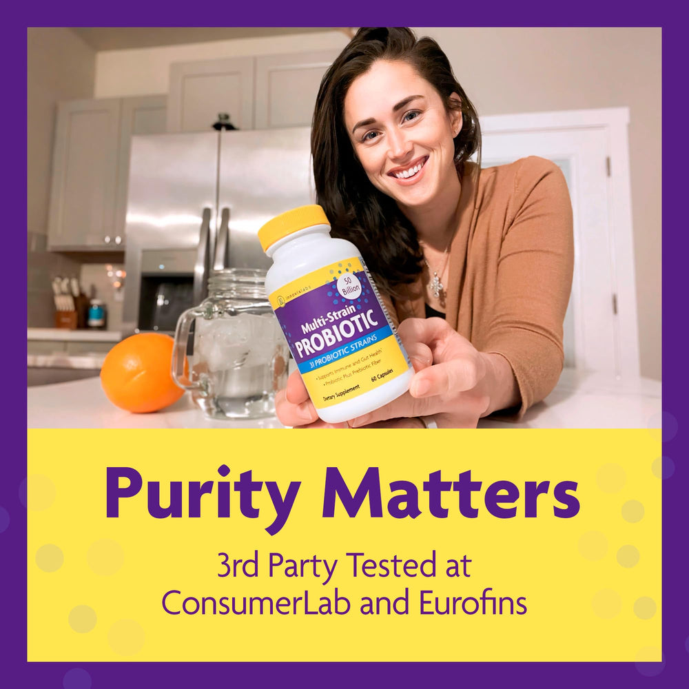 InnovixLabs Multi-Strain Probiotics third-party testing seal confirms purity and potency