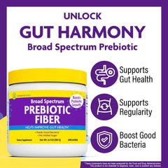 InnovixLabs prebiotic fiber powder bottle back reveals ingredients for trusted gut health transparency