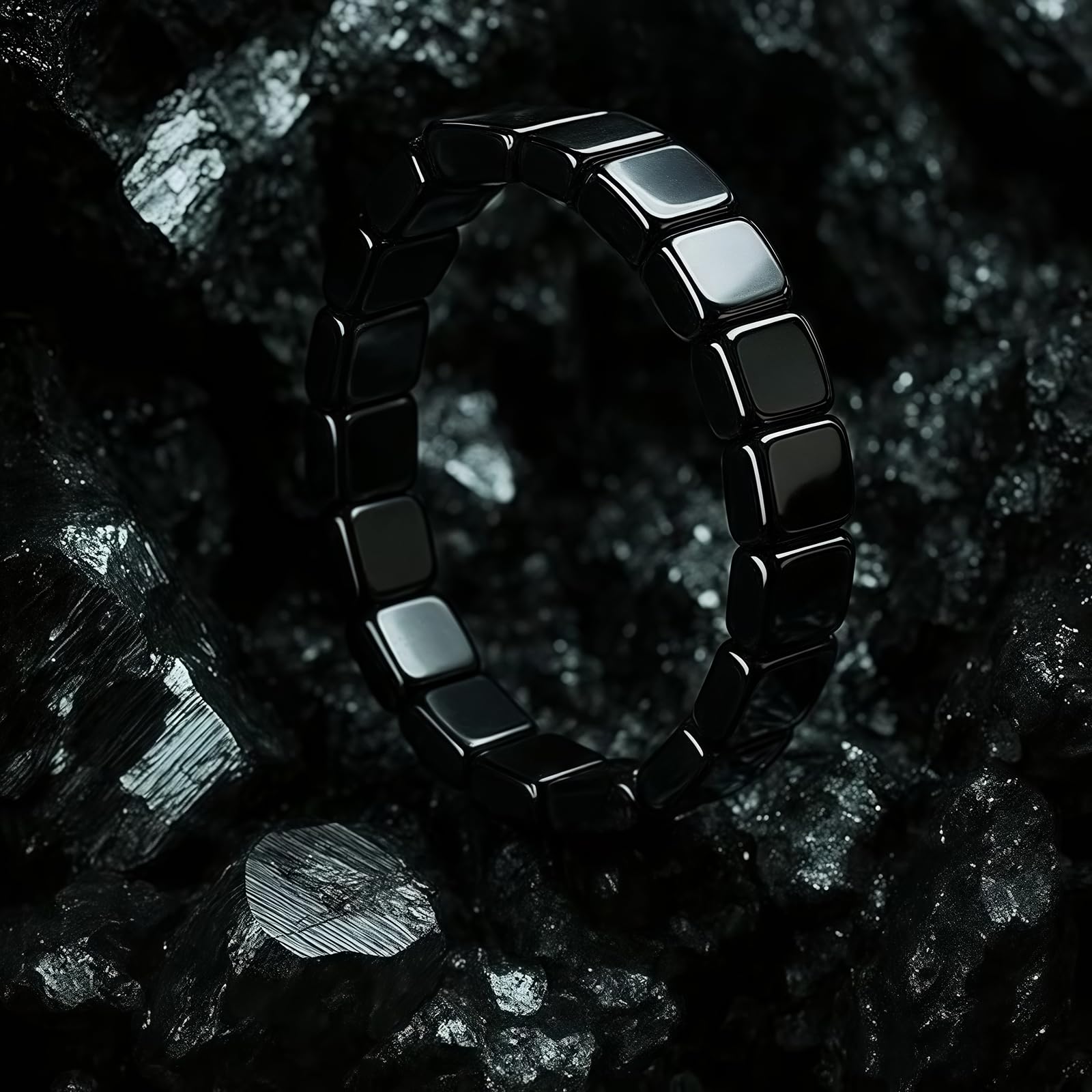 INROAN hematite bracelet elastic fit for comfortable everyday wear