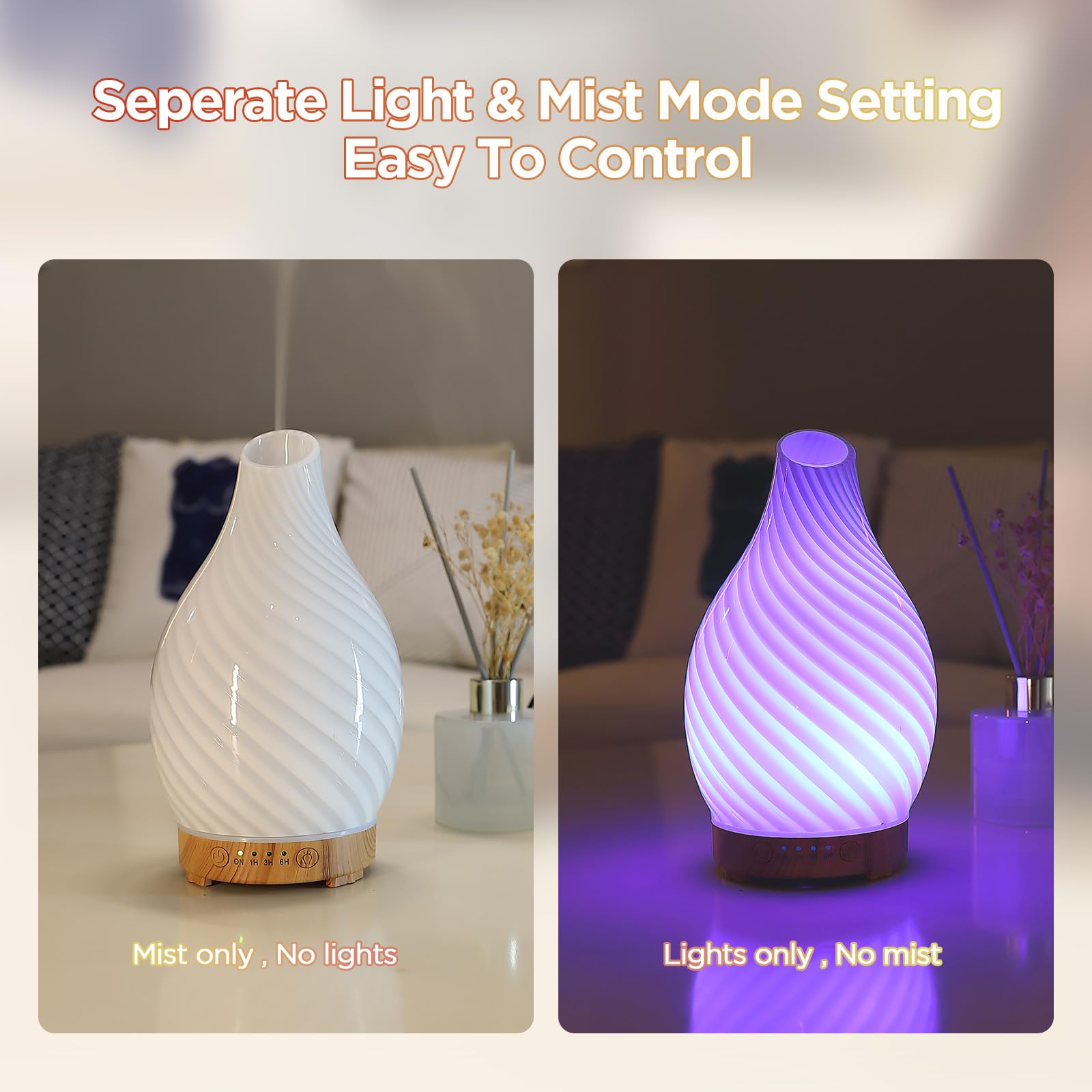 Inrorans diffuser lets you control light and mist separately for customization.