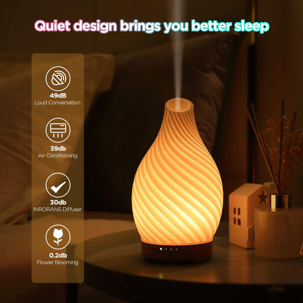 Inrorans diffuser seven color night light creates mood lighting for evenings.