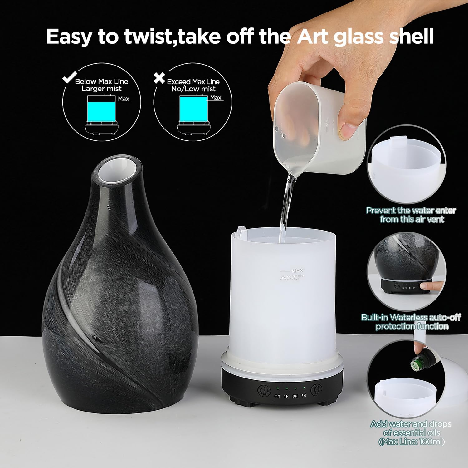 INRORANS Star River diffuser in intermittent mode shows gentle mist cycles