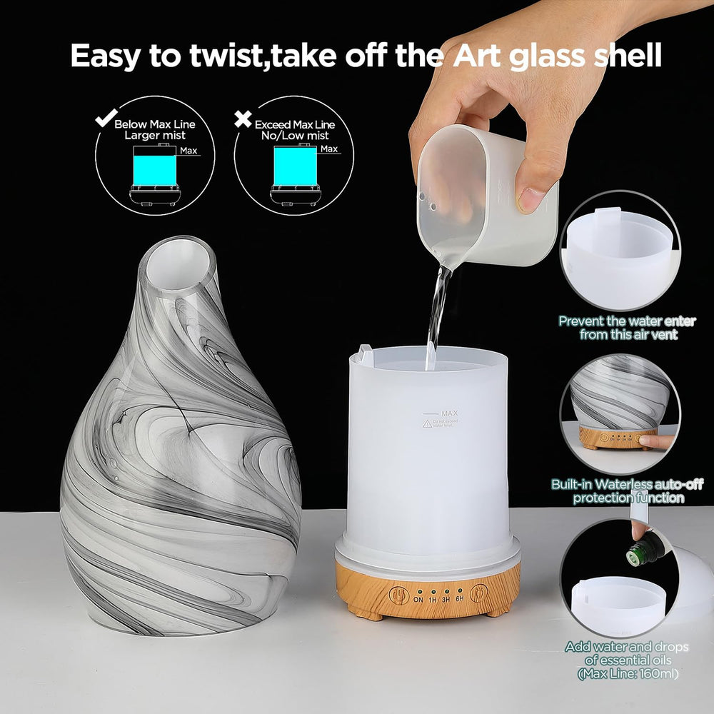 Inrorans ultrasonic mist diffuser delivers superfine droplets and fresh aroma.