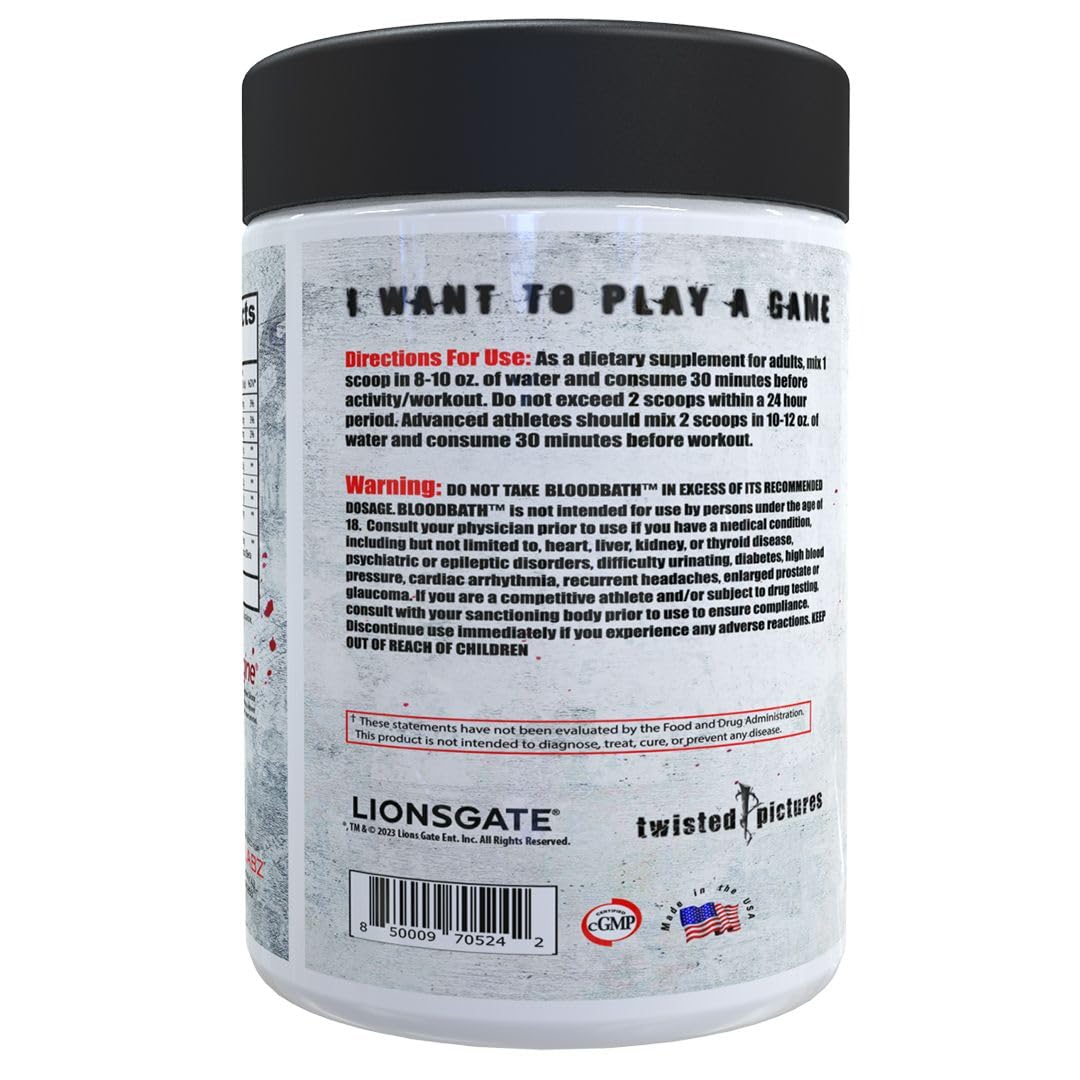 Insane Labz grape-flavor tub highlighting flavor and serving size.