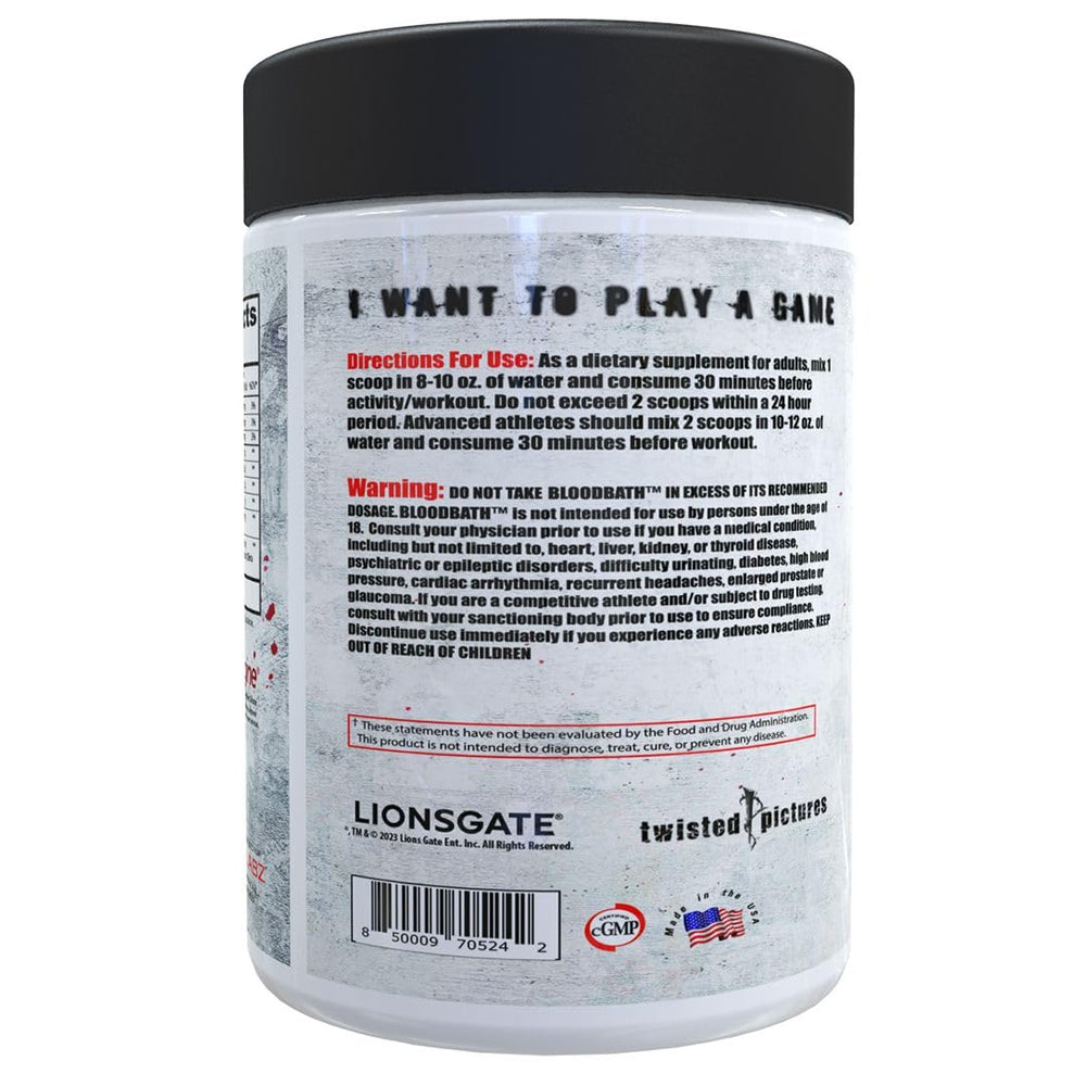 Insane Labz grape-flavor tub highlighting flavor and serving size.