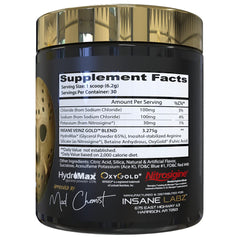 Insane Labz Insane Veinz Gold powder scoop showing serving size for easy prep