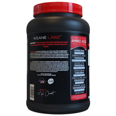 Insane Labz Insane Whey label shows rich flavor profile and high-protein formula