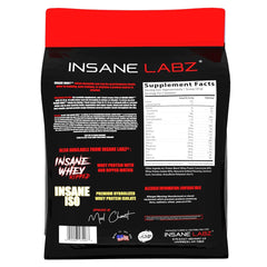 Insane Labz Insane Whey nutrition facts show low carbs and sugar.
