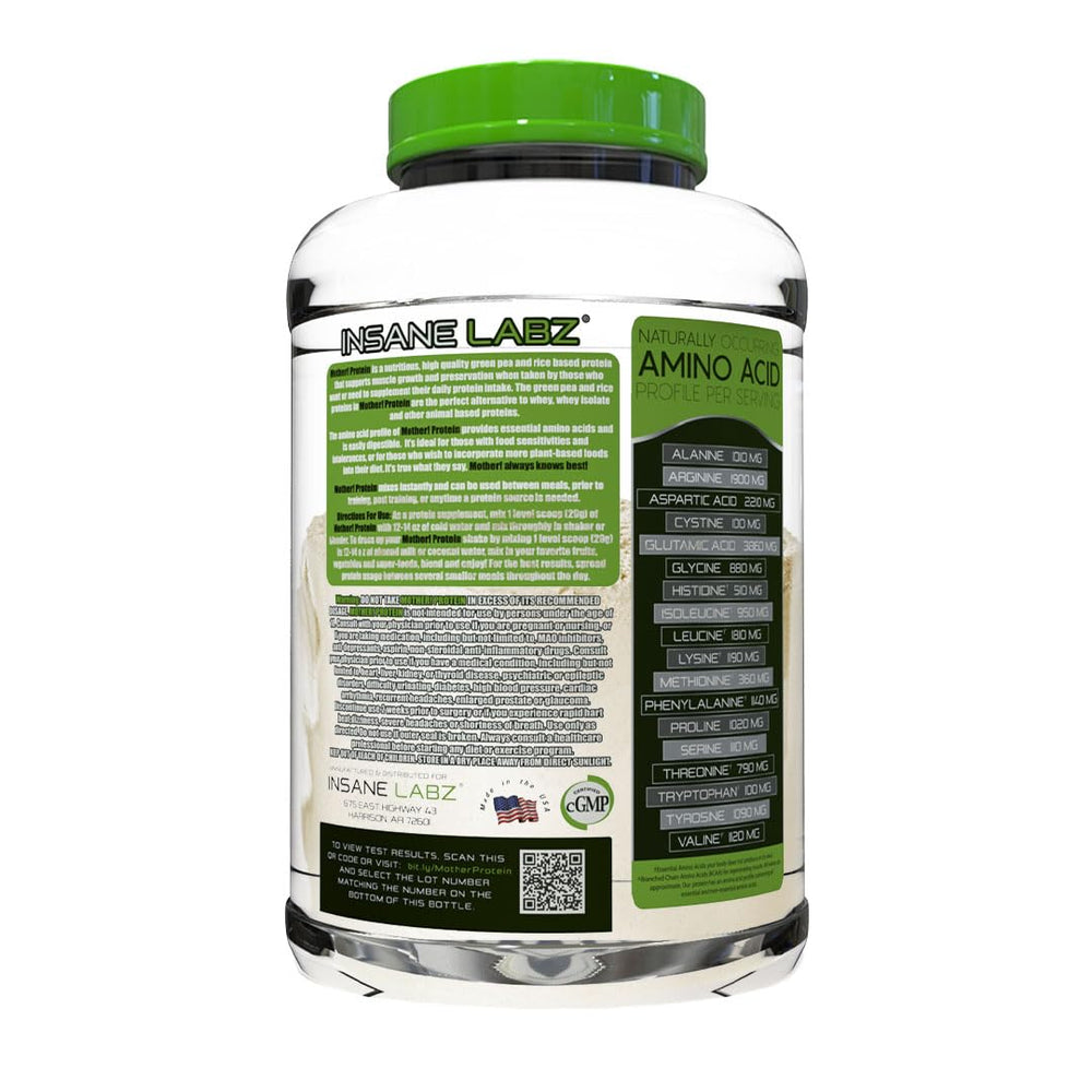 Insane Labz Mother Protein ingredients panel highlights complete amino profile