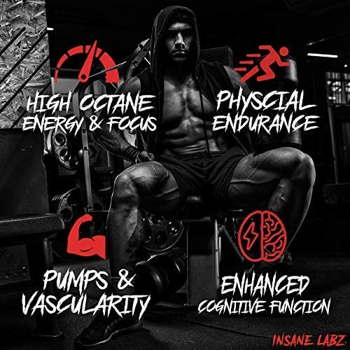 Insane Labz Psychotic Gold bottle side displays nootropic and pump support.