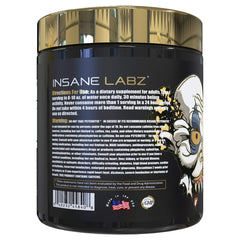 Insane Labz Psychotic Gold label detail highlighting OXYgold and AMPiberry.