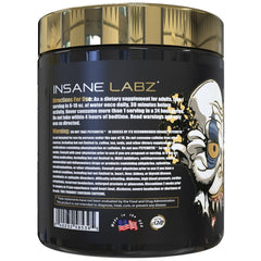 Insane Labz Psychotic Gold scoop demonstrates convenient serving size for quick workouts.