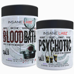 Insane Labz Psychotic Saw bottle branded for high-energy pre-workout use.