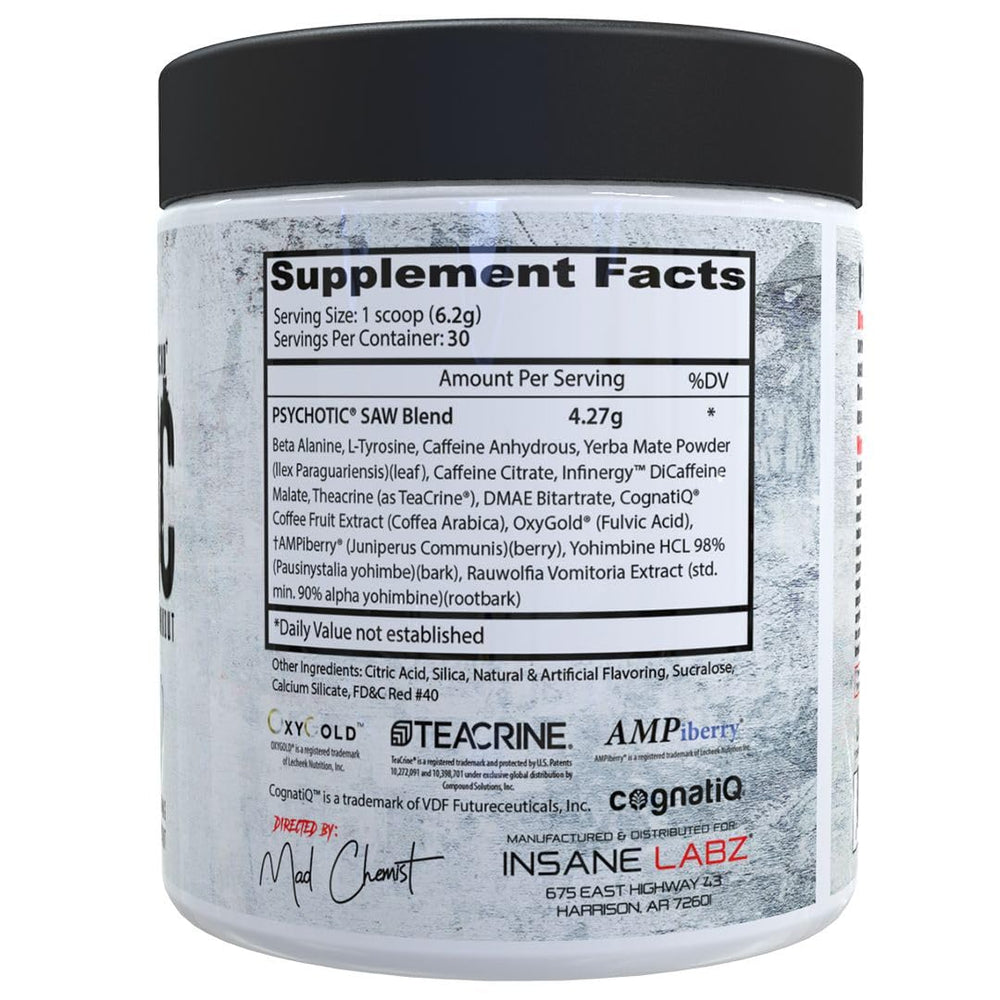 Insane Labz Psychotic Saw scoop image: convenient dosing for reliable workouts.
