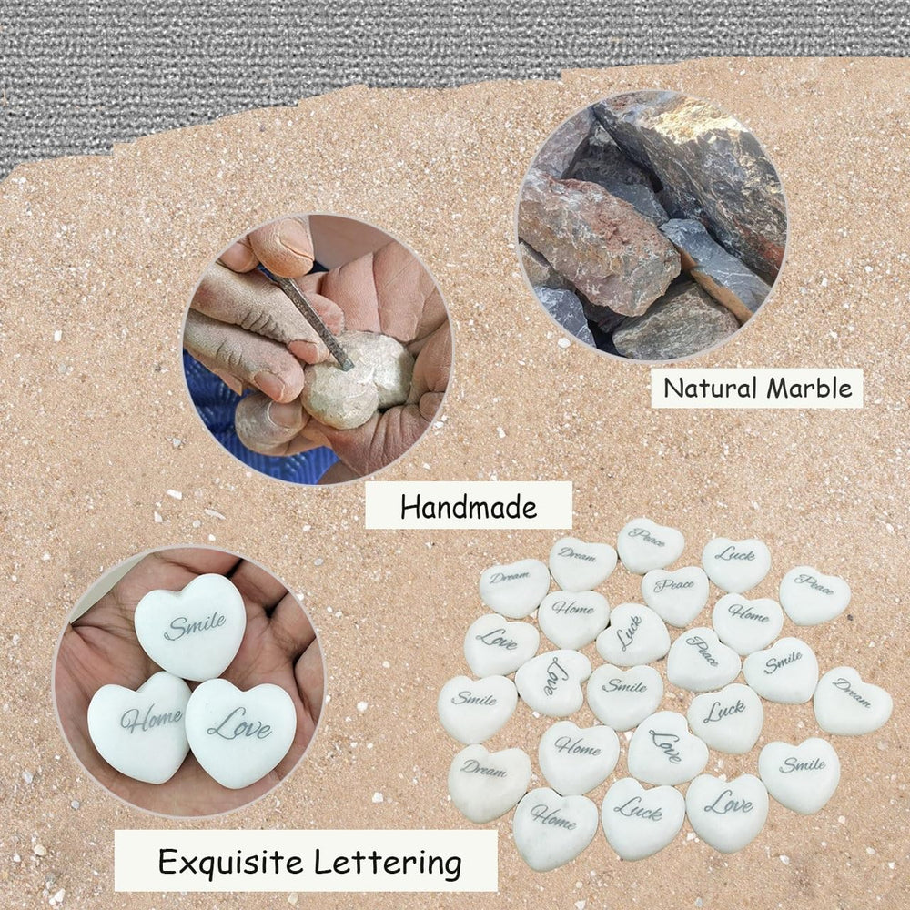 inspirational heart stones show positive words for daily reminders