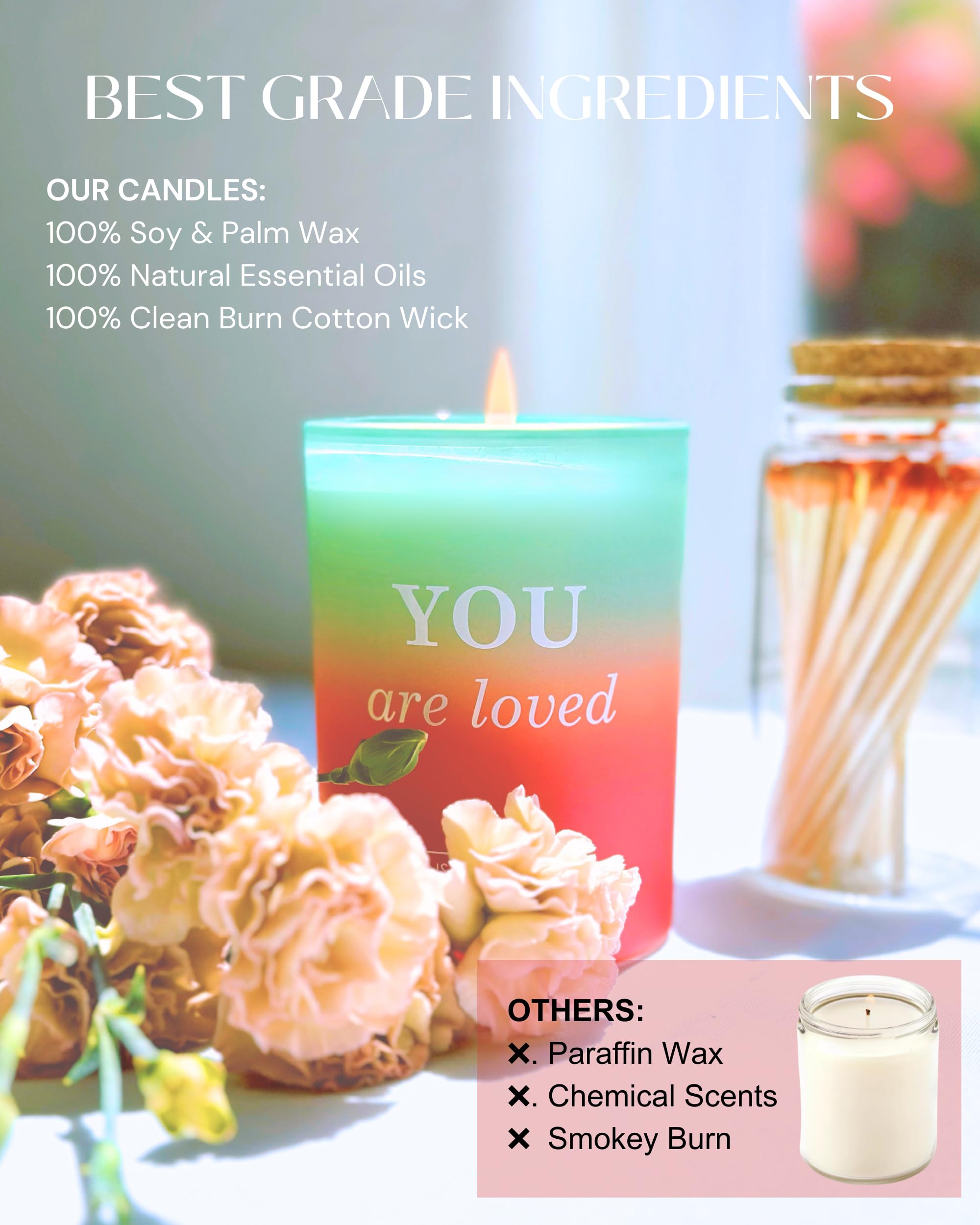 Inspired Picks aromatherapy candle enhances home decor with soothing scent.