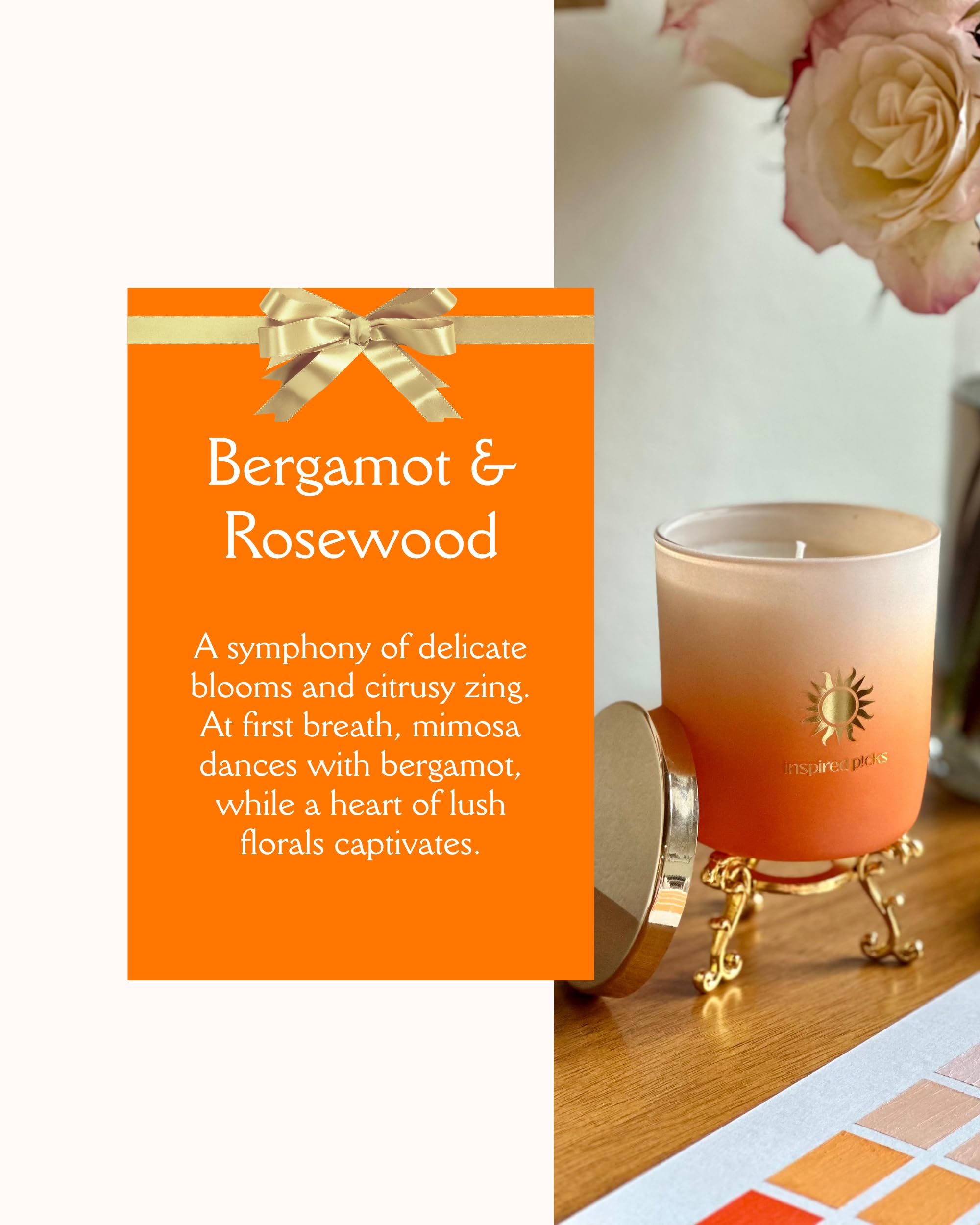 Inspired Picks Orange Candle gift-ready packaging suits coworkers and Mother's Day gifts.