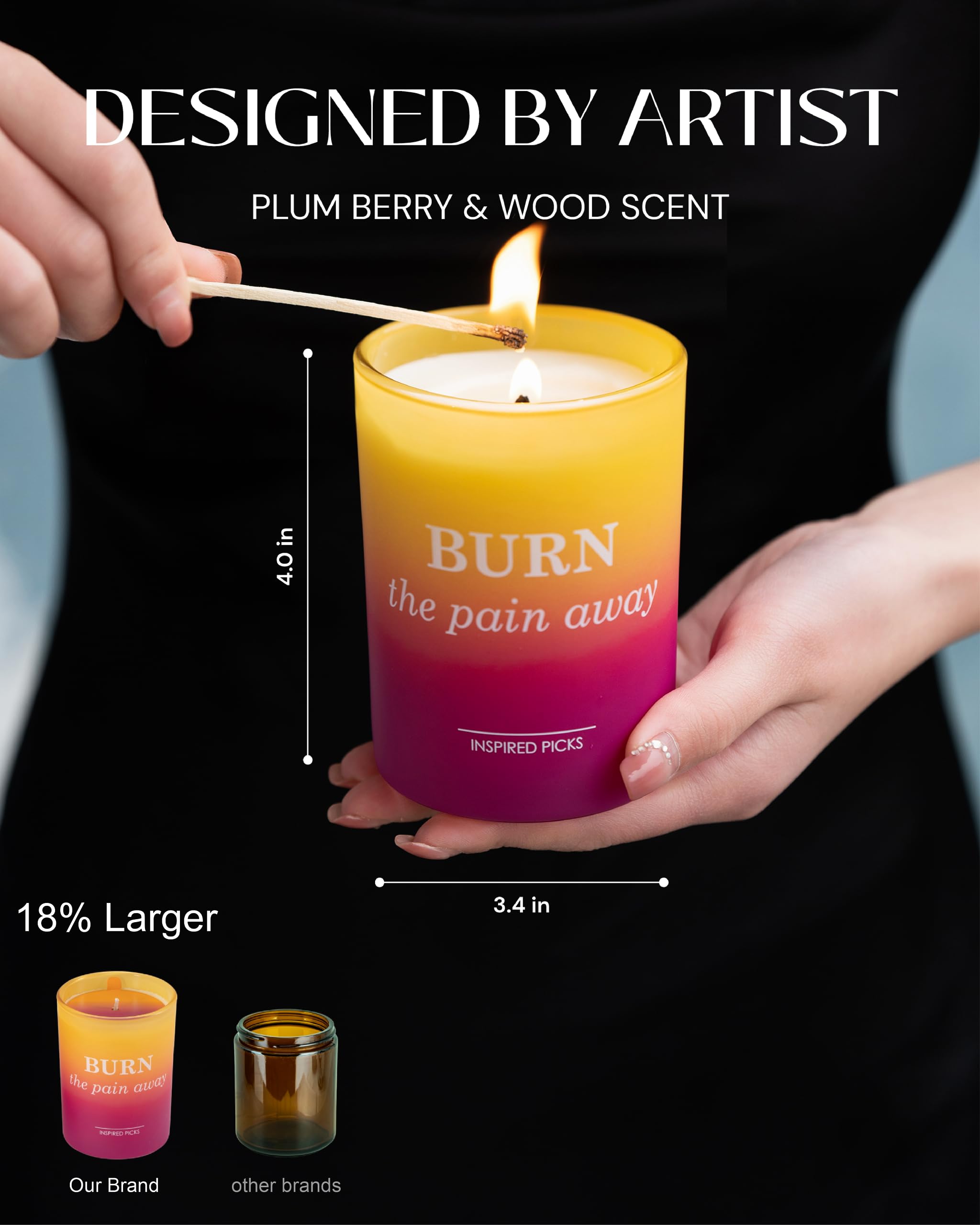 Inspired Picks relaxation candle suitable for bedrooms, living rooms, and home offices.
