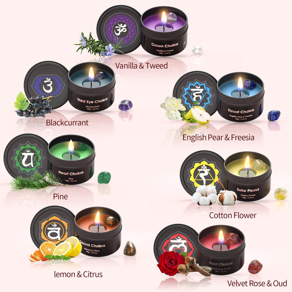 Inspireyes blue chakra candle with crystal for clear communication and breathwork