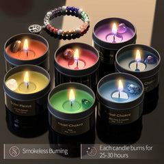 Inspireyes green chakra candle with crystal for heart-centered calm during meditation