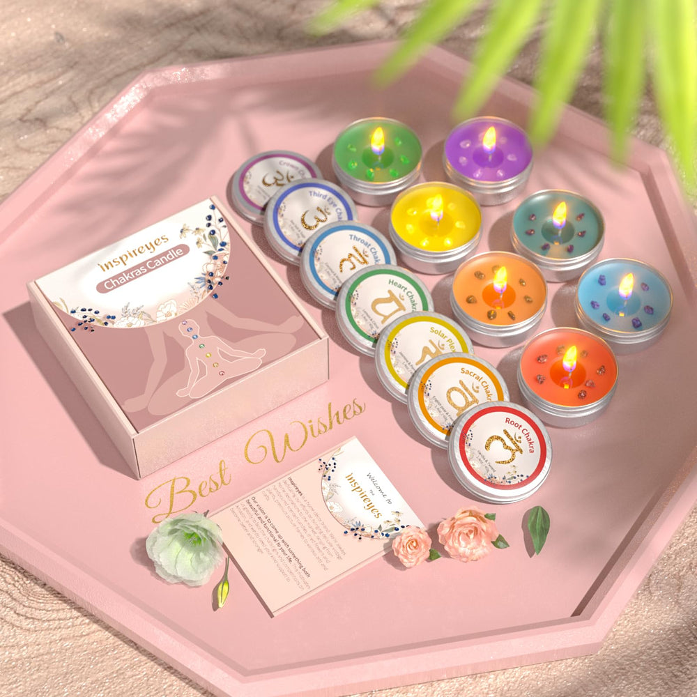 Inspireyes sea salt sage candle promotes serenity during yoga.