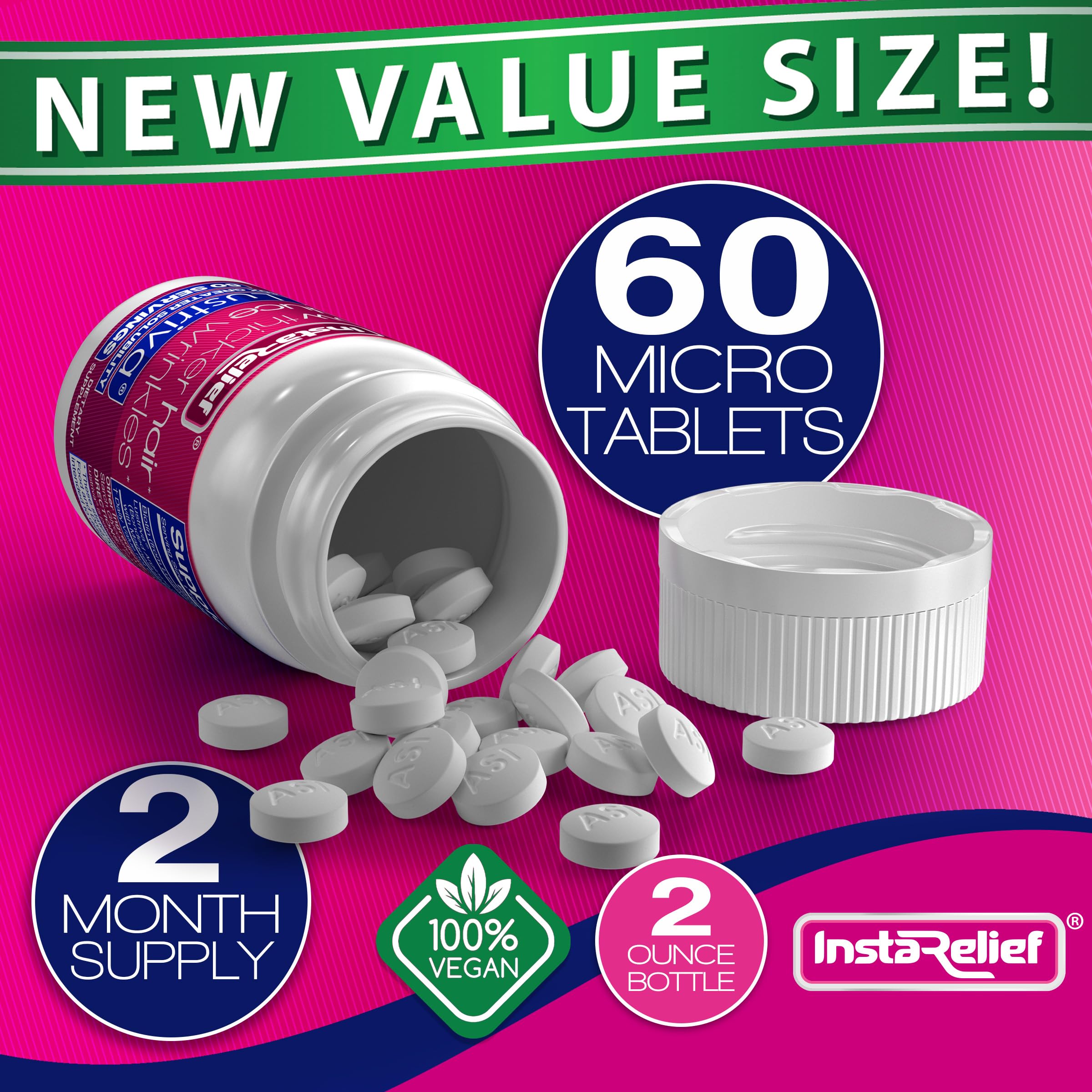 InstaRelief used daily to support hair and skin vitality.