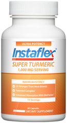 Instaflex Super Turmeric bottle label highlighting potent curcumin for daily joint support.