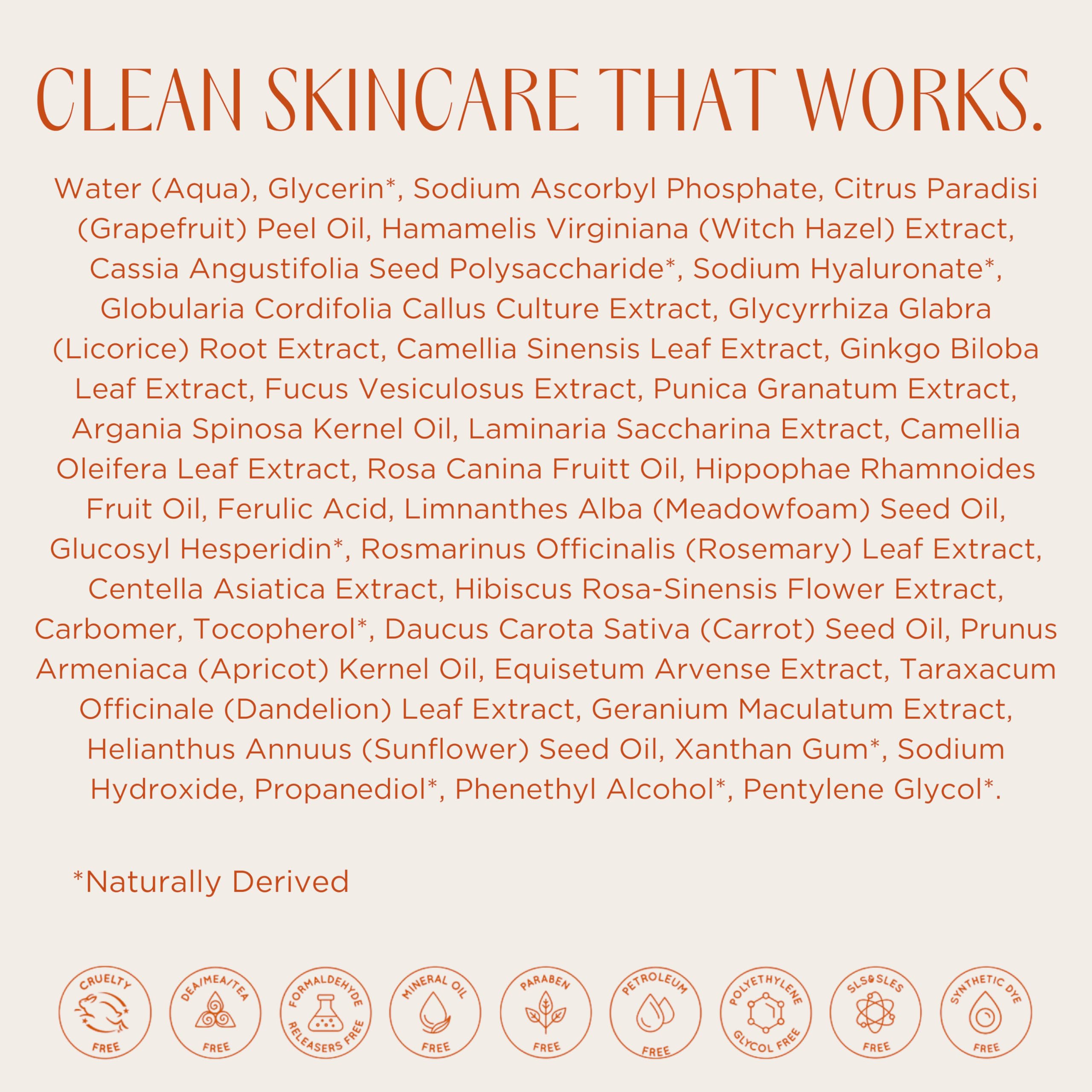 InstaNatural Vitamin C Serum packaging on vanity with visible branding