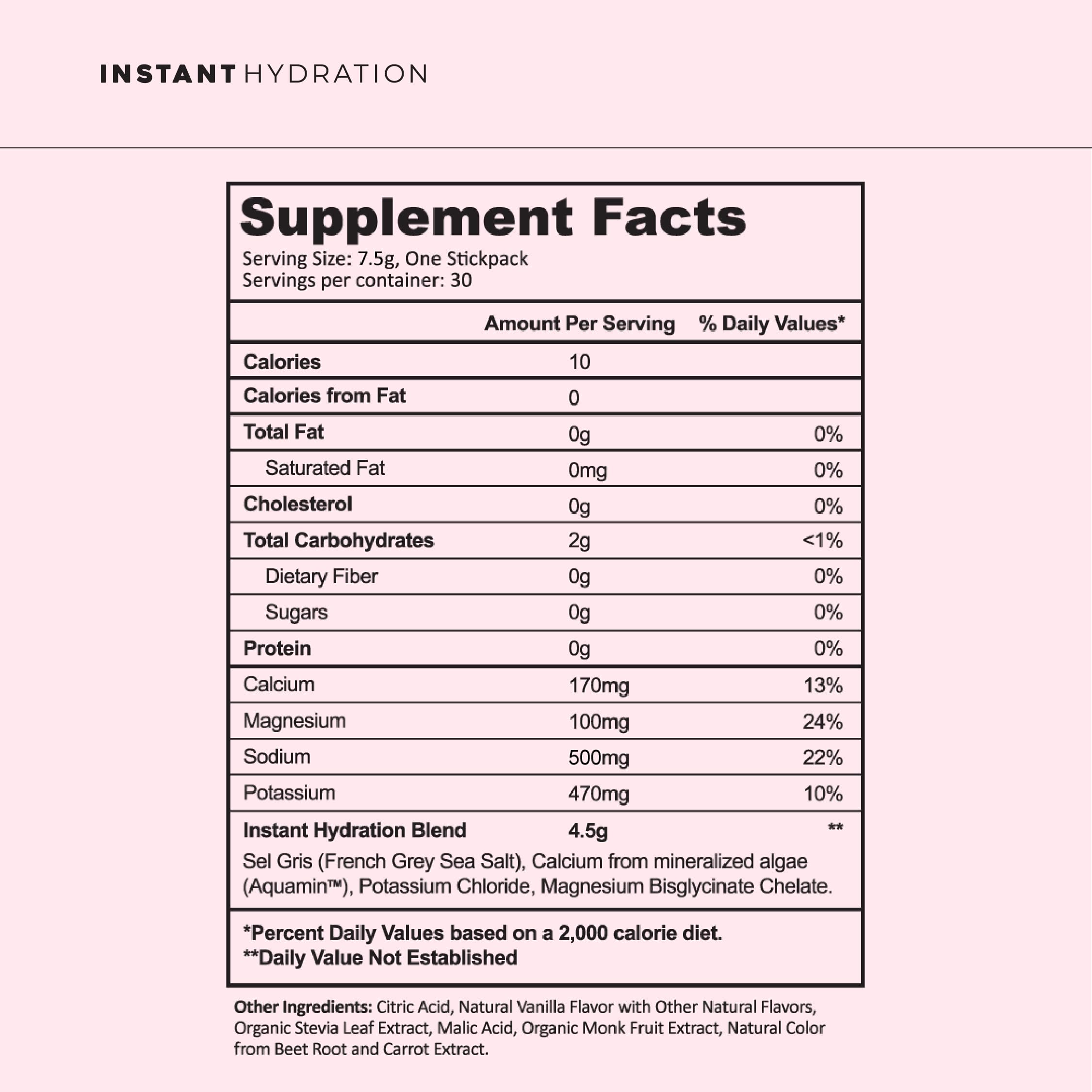 Instant Hydration Keto vegan gluten-free Non-GMO badge on packaging.