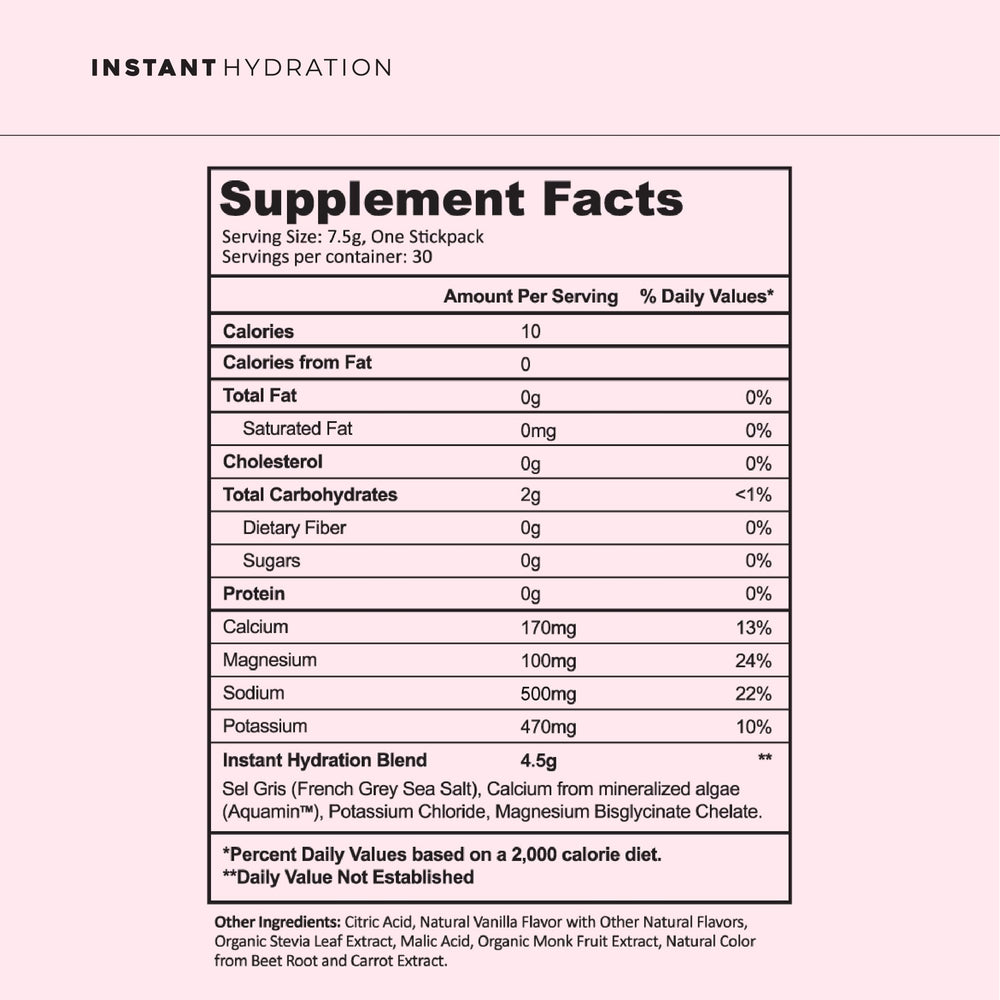 Instant Hydration Keto vegan gluten-free Non-GMO badge on packaging.