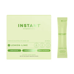 Instant Hydration Lemon-Lime packet pour for fast, on-the-go hydration after workouts.
