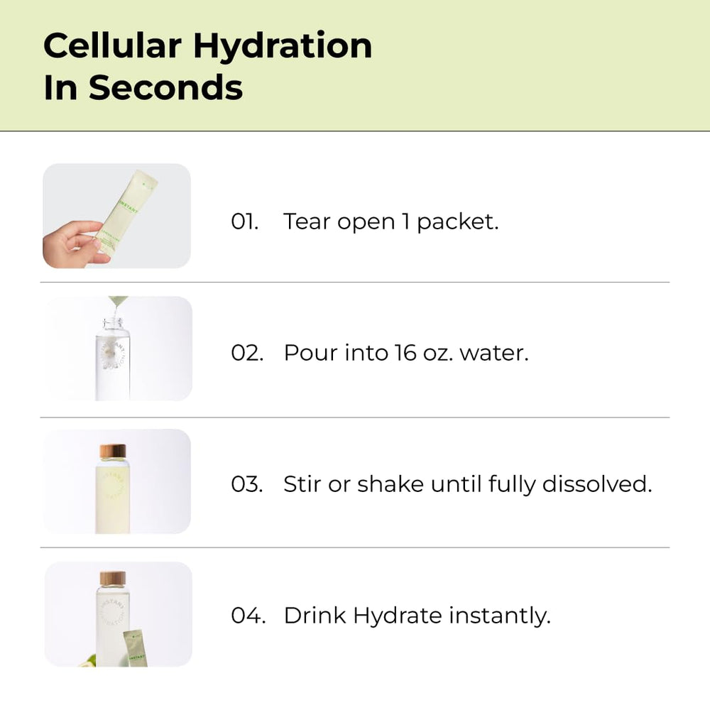 Instant Hydration electrolyte sticks with a clear label for keto and vegan friendly hydration.