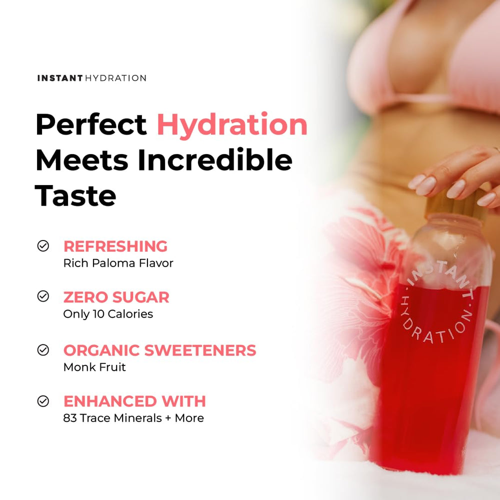 Instant Hydration nutrition label highlights electrolytes and zero sugar for clarity