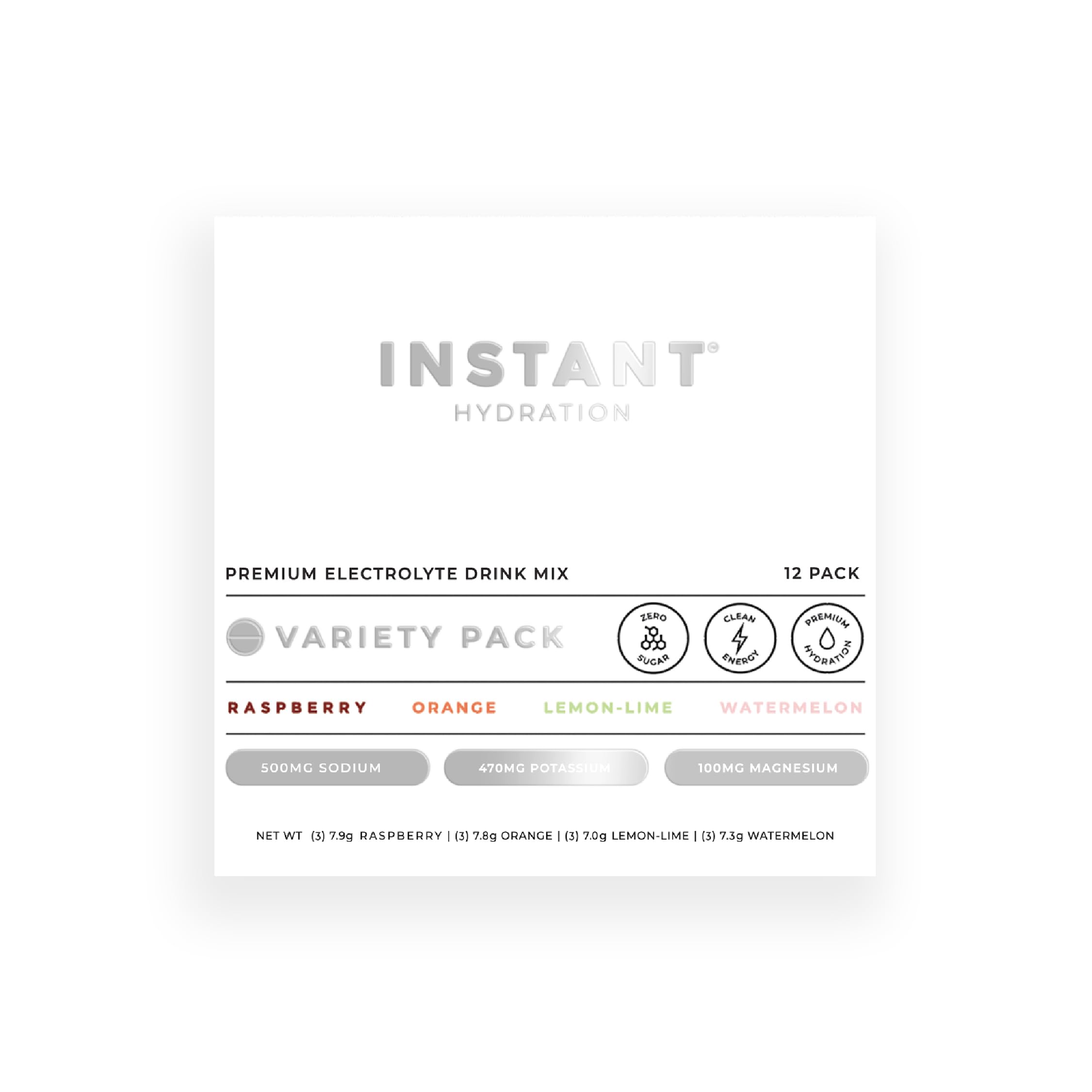 Instant Hydration orange pack offers a refreshing, zero-sugar hydration option for on-the-go use.
