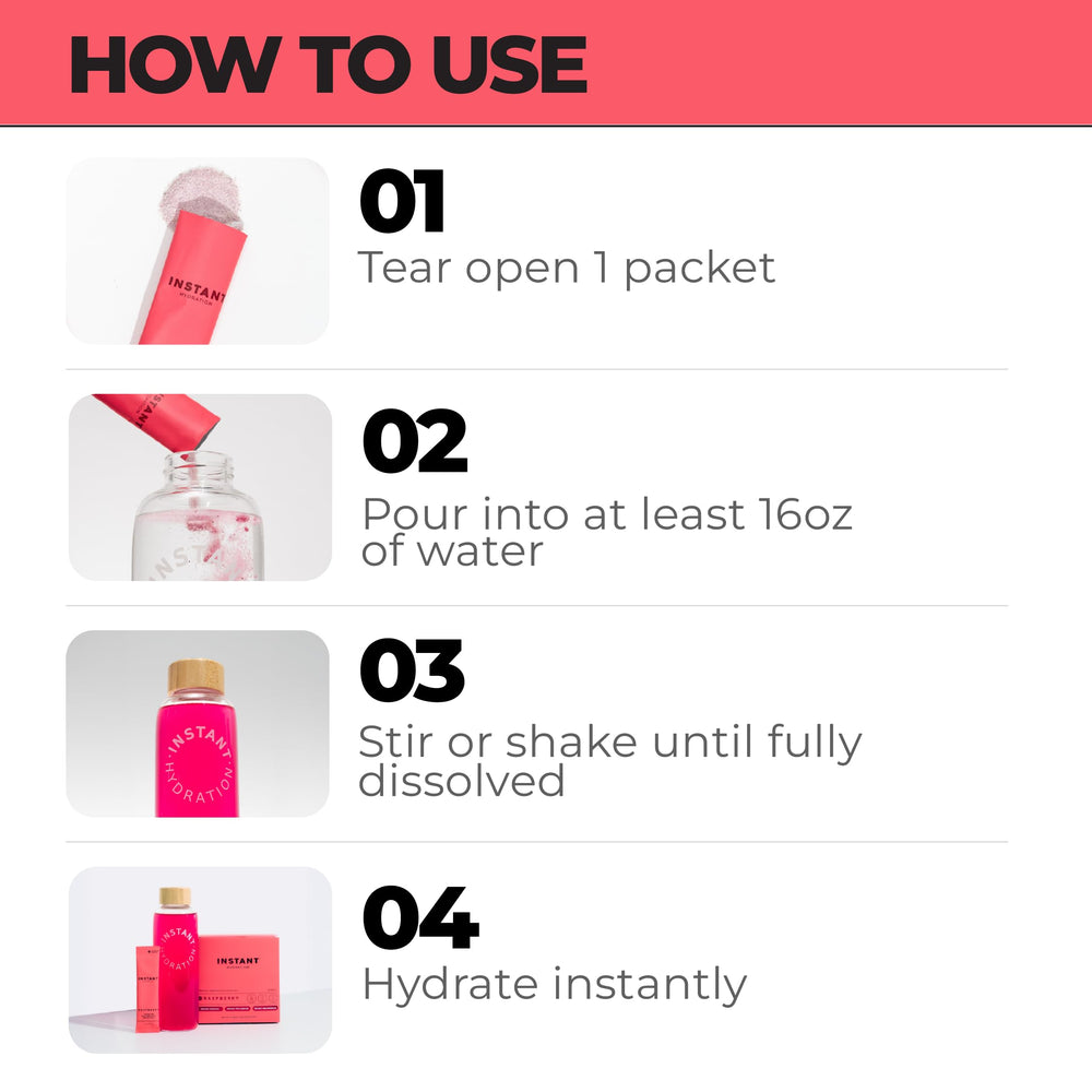 Instant Hydration sachets stacked for convenient travel and daily hydration