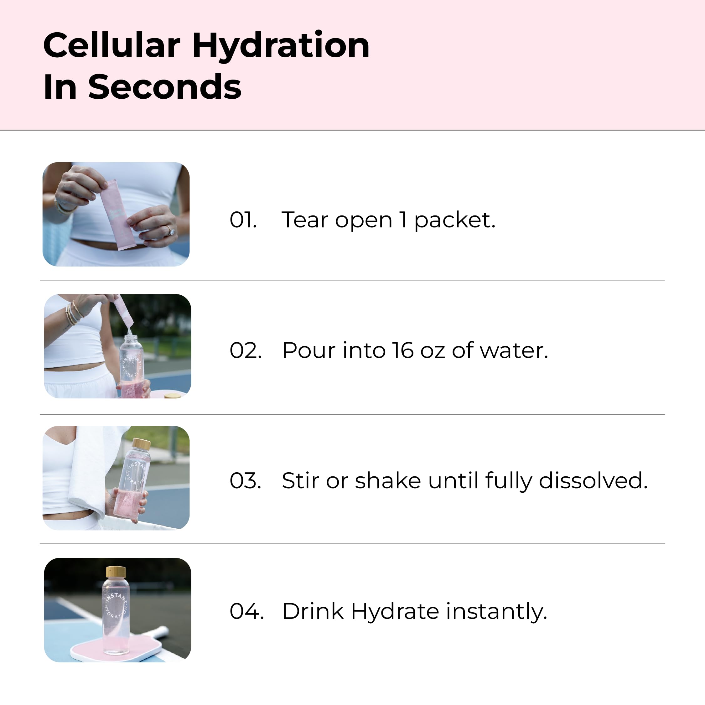Instant Hydration sticks laid out on table for travel-friendly hydration.