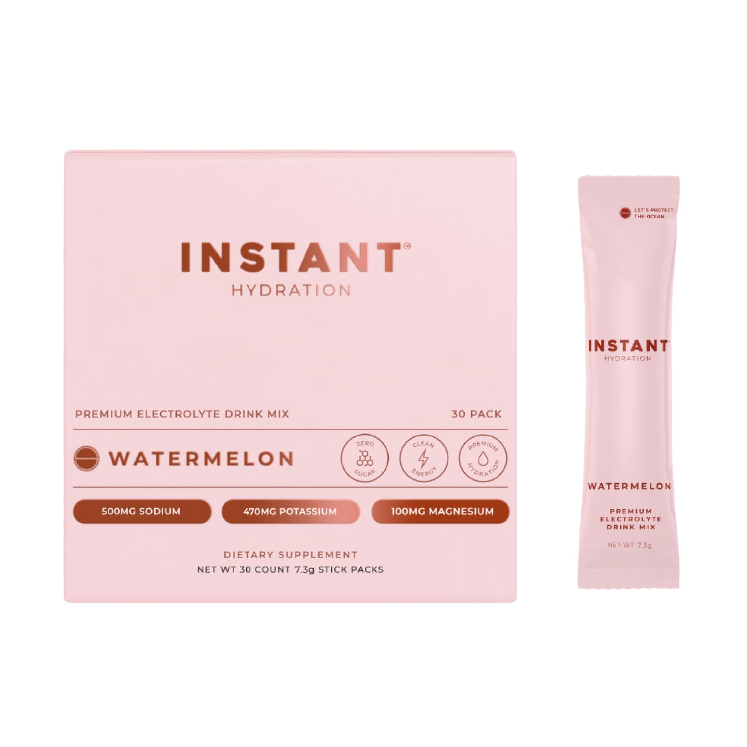 Instant Hydration watermelon electrolyte packets shown for post-workout hydration.